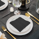 Premium Black Cocktail Napkin - Full Embossed