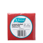 Pack of Whitesilk red quilted napkins with 50 sheets, 2 ply thickness.