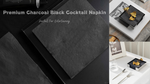 Premium Black Cocktail Napkin - Full Embossed