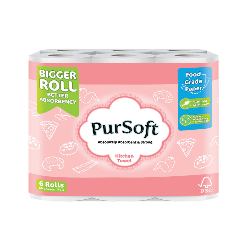 PurSoft Kitchen Towel Roll 2 Ply
