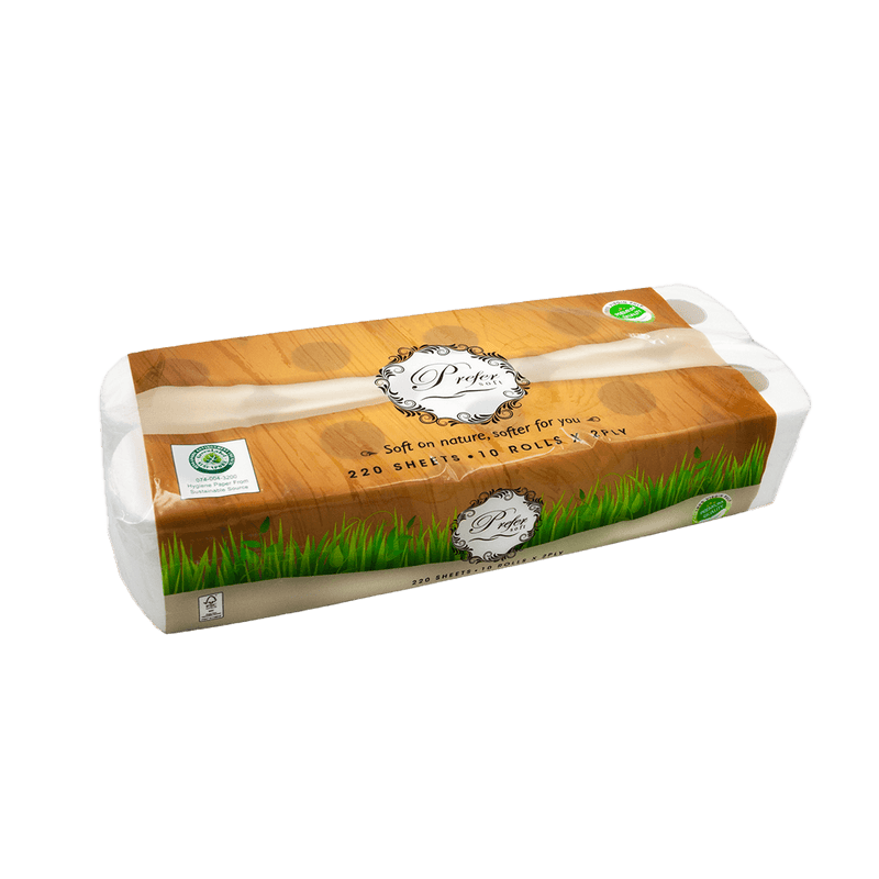 Prefer 2Ply Toilet Paper Roll with green label certification.