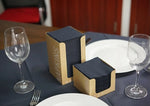 Premium Black Cocktail Napkin - Side Embossed