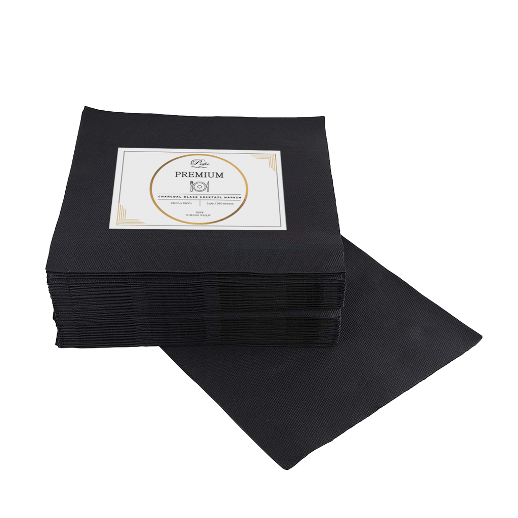 Premium Cocktail Napkin Black Scanpap Asia Pacific