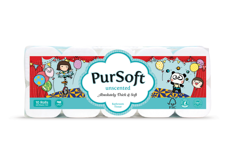 PurSoft Chocolate Rain Bathroom Roll, 3 Ply